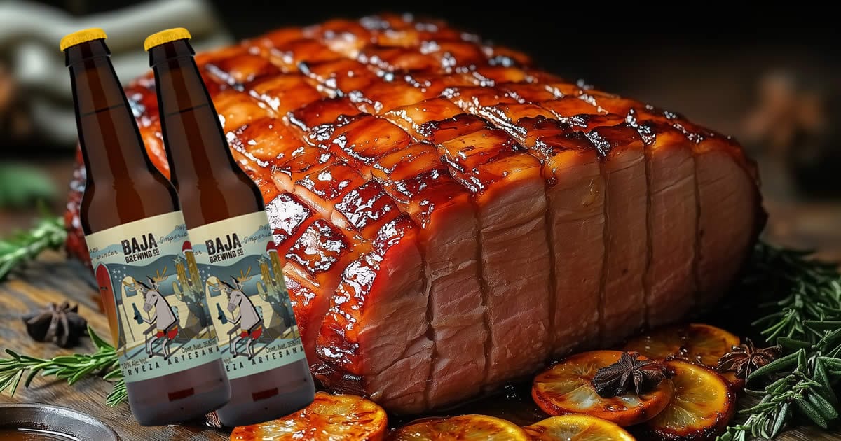 ¿Cena de Navidad? Marida tu jamón glaseado con una Burro Winter 1 Baja Brewing Burro Winter con jamón ahumado