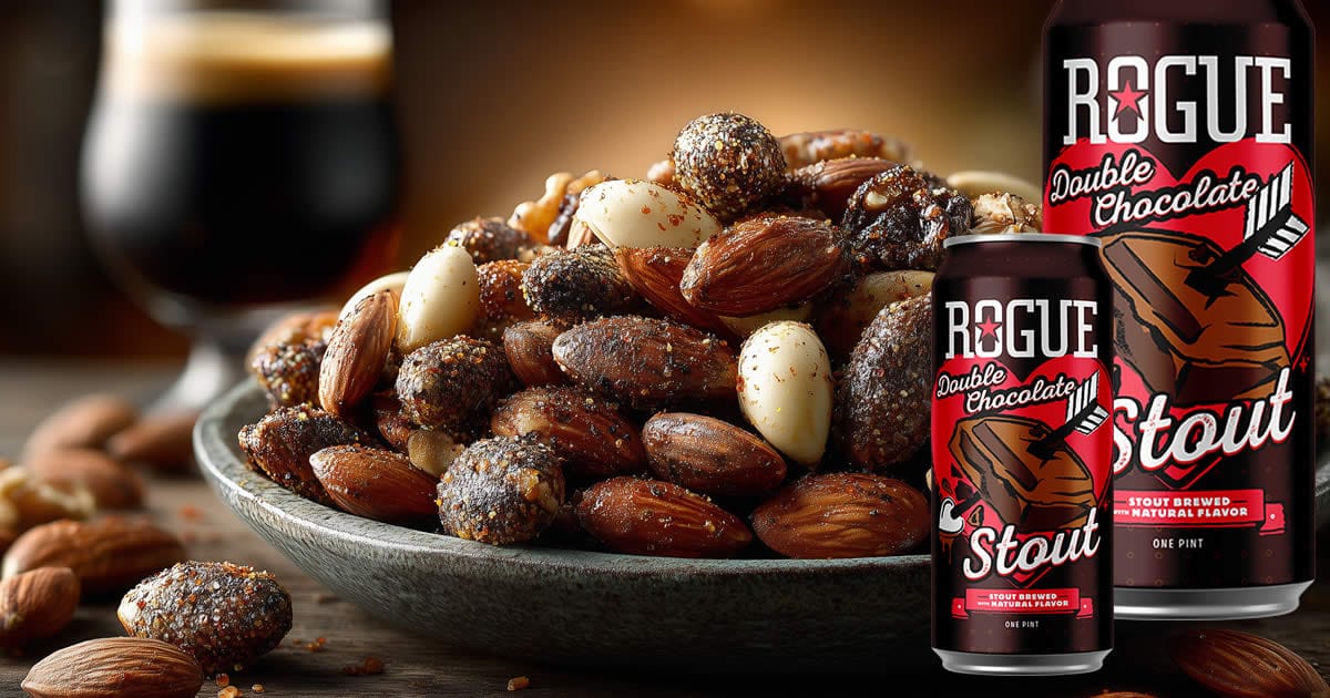 Sobremesa oscura con cerveza Imperial Stout y mordiscos especiados 1 Rogue Double chocolate stout Cerveza Imperial Stout